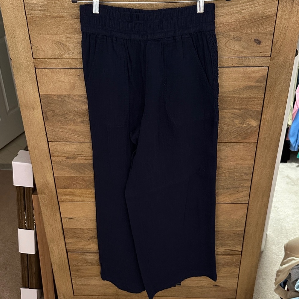 Aerie Navy Wide Leg Pants